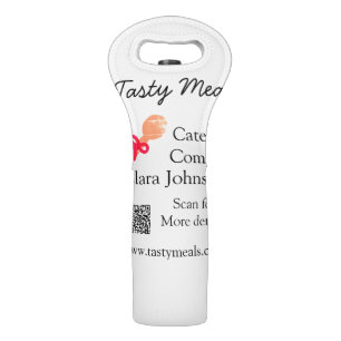 Catering services add name QR code website bakery  Wine Bag