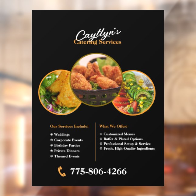 Catering Services Custom Window Cling (Sheet 2)
