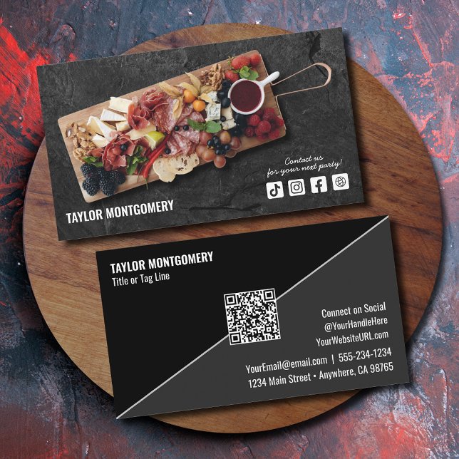 Catering Social Media QR Code Business Card (Catering Social Media QR Code Business Card)