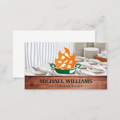 Catering Utensils Plates  Cooking Logo Business Card