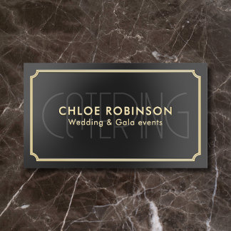 Catering Vintage Luxury QR Code Mauve Pink Foil Business Cards