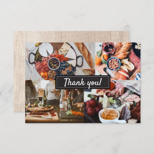 Catering Wood grain photo collage modern Thank you