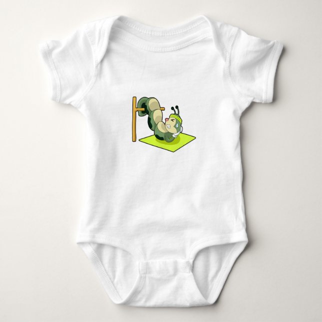 Caterpillar ABS Workout Fitness Baby Bodysuit (Front)