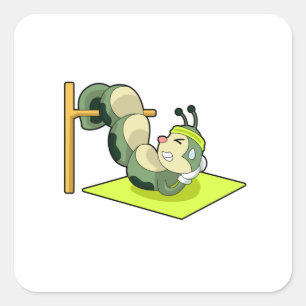 Caterpillar ABS Workout Fitness Square Sticker
