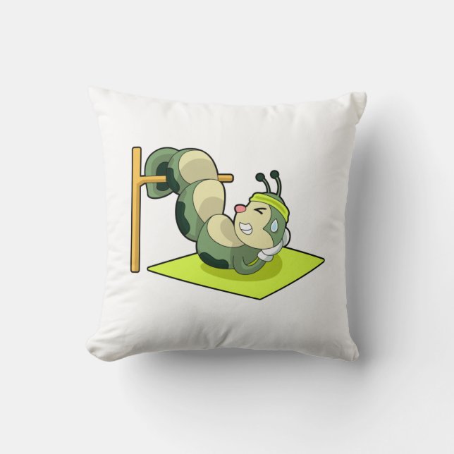 Caterpillar ABS Workout Fitness Throw Pillow (Front)