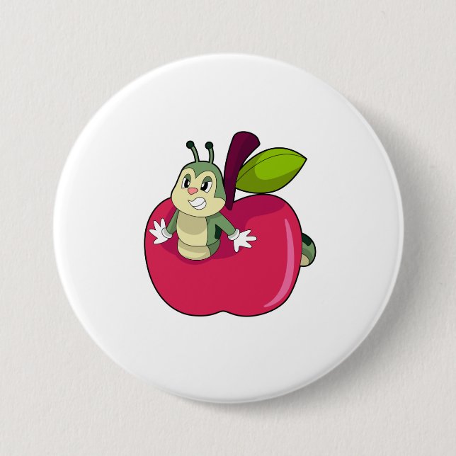 Caterpillar Apple Button (Front)