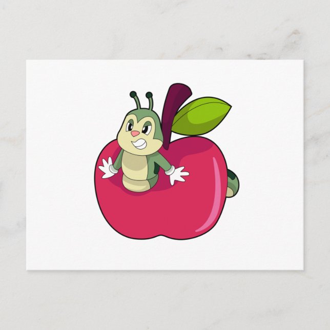 Caterpillar Apple Postcard (Front)