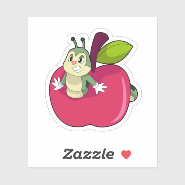 Caterpillar Apple Sticker (Sheet)