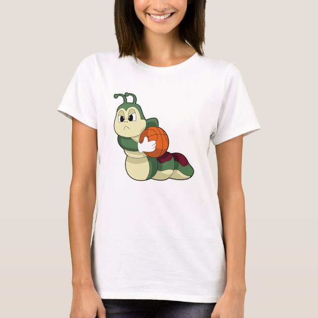 Caterpillar as Basketball player with Basketball T-Shirt (Front)