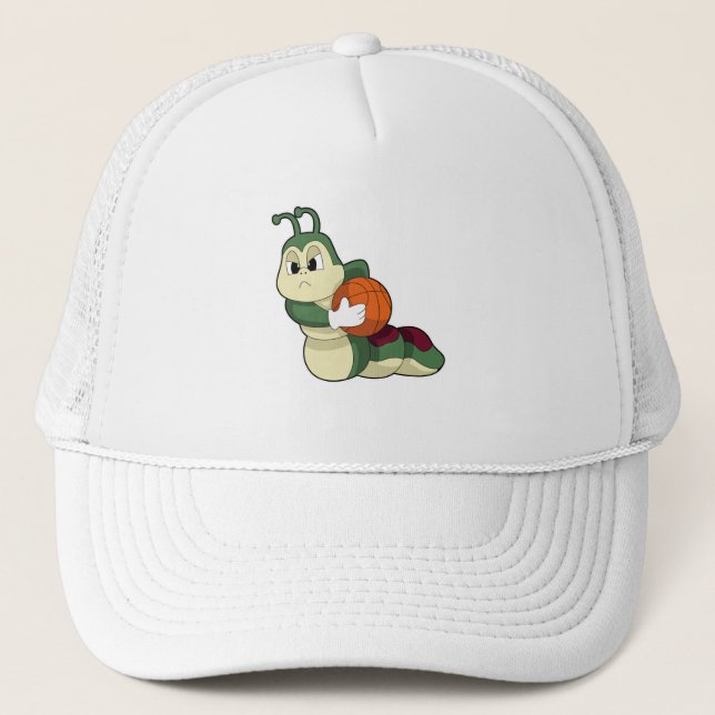 Caterpillar as Basketball player with Basketball Trucker Hat (Front)