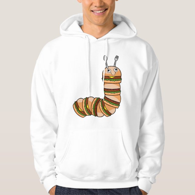 Caterpillar as Cheeseburger with Beef & Salad Hoodie (Front)