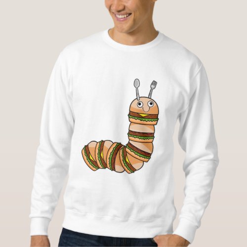 Caterpillar as Cheeseburger with Beef  Salad Sweatshirt