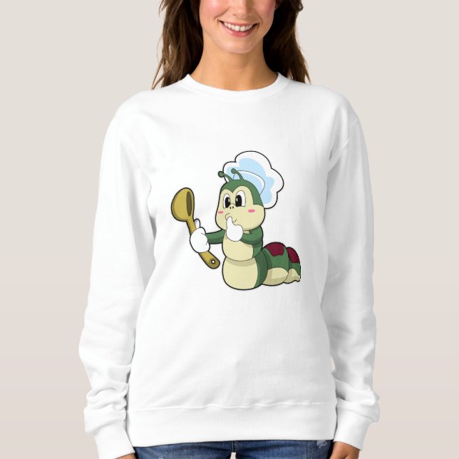 Caterpillar as Chef with Wooden spoon Sweatshirt (Front)