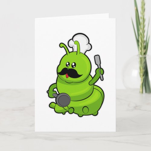 Caterpillar as Cook with Mustache Card