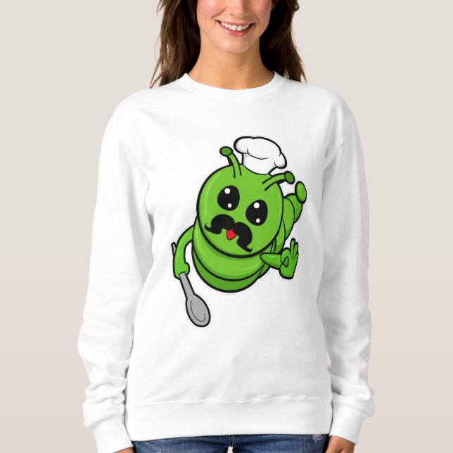 Caterpillar as Cook with Spoon Sweatshirt (Front)