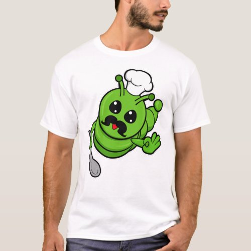 Caterpillar as Cook with Spoon T_Shirt