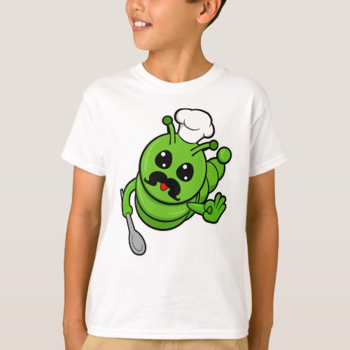 Caterpillar as Cook with Spoon T_Shirt