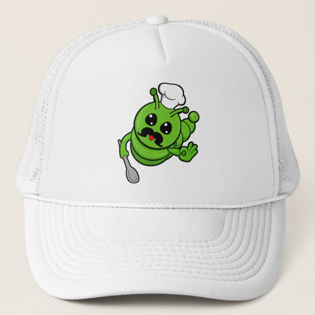 Caterpillar as Cook with Spoon Trucker Hat (Front)