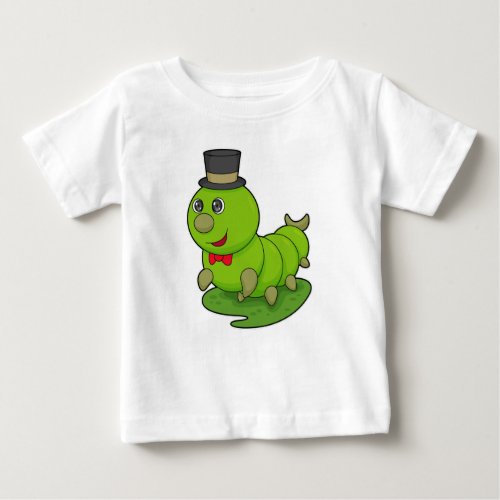 Caterpillar as Gentleman with Cylinder Baby T_Shirt