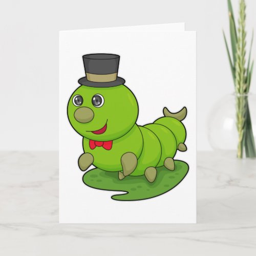 Caterpillar as Gentleman with Cylinder Card