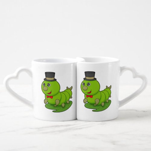 Caterpillar as Gentleman with Cylinder Coffee Mug Set