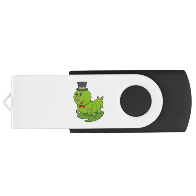 Caterpillar as Gentleman with Cylinder Flash Drive (Back)