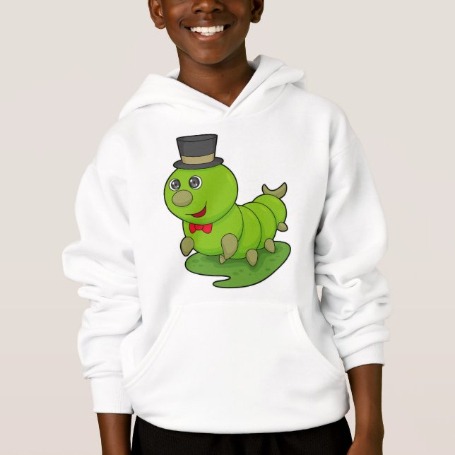 Caterpillar as Gentleman with Cylinder Hoodie (Front)