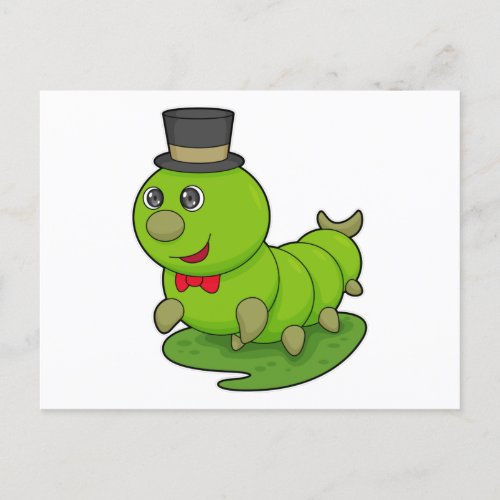 Caterpillar as Gentleman with Cylinder Postcard