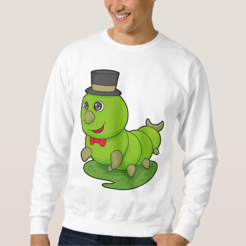 Caterpillar as Gentleman with Cylinder Sweatshirt