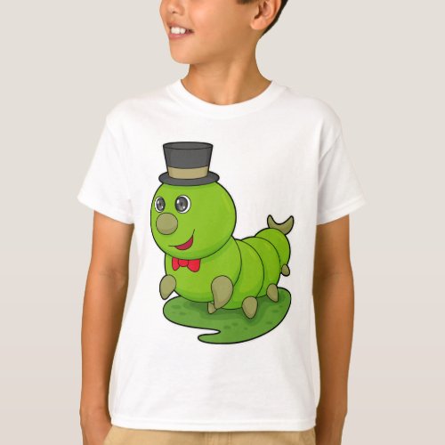 Caterpillar as Gentleman with Cylinder T_Shirt