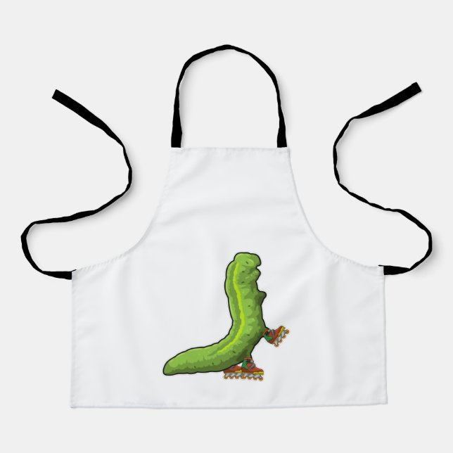 Caterpillar as Inline skater with Inline skates Apron (Front)