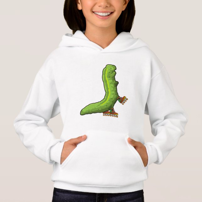 Caterpillar as Inline skater with Inline skates Hoodie (Front)