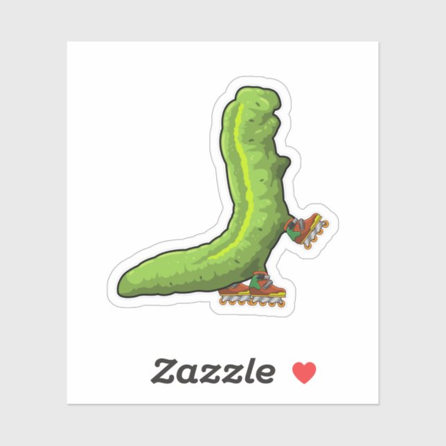 Caterpillar as Inline skater with Inline skates Sticker (Sheet)