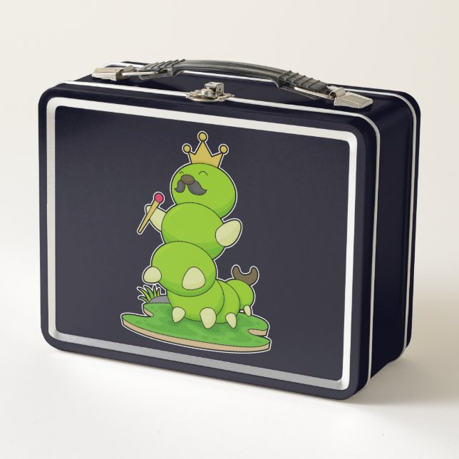 Caterpillar as King with Crown Metal Lunch Box (Front)