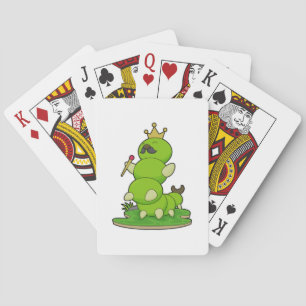 Caterpillar as King with Crown Poker Cards