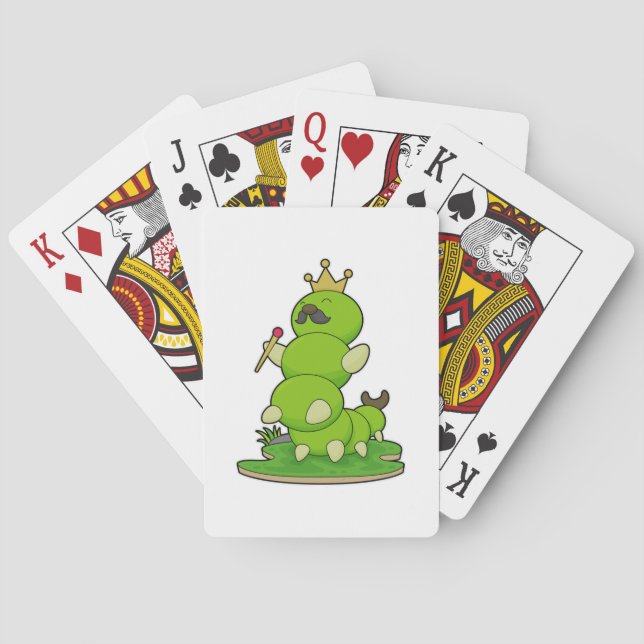 Caterpillar as King with Crown Poker Cards (Back)