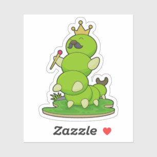 Caterpillar as King with Crown Sticker