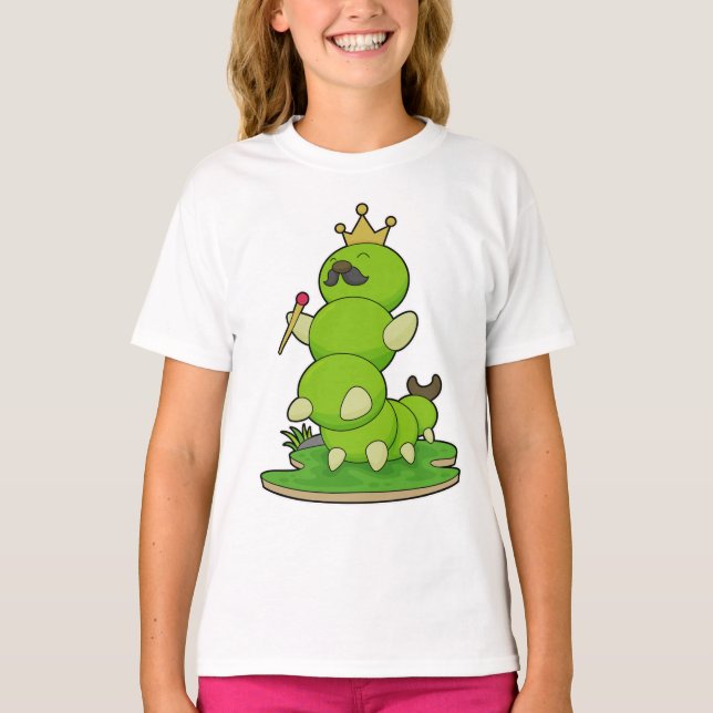 Caterpillar as King with Crown T-Shirt (Front)