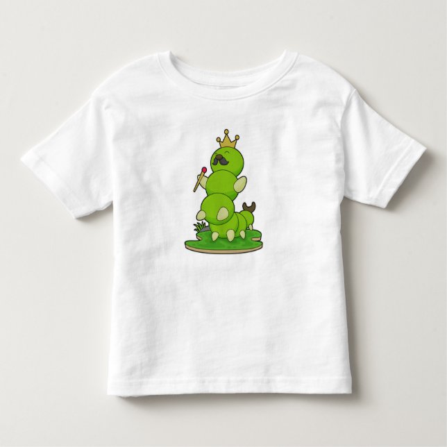 Caterpillar as King with Crown Toddler T-shirt (Front)