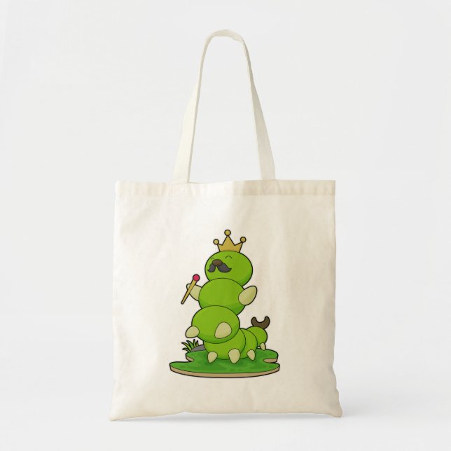 Caterpillar as King with Crown Tote Bag (Front)