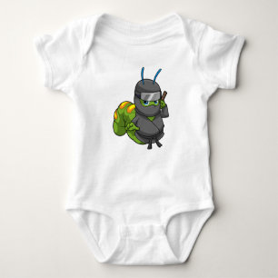 Caterpillar as Ninja with Sword Baby Bodysuit