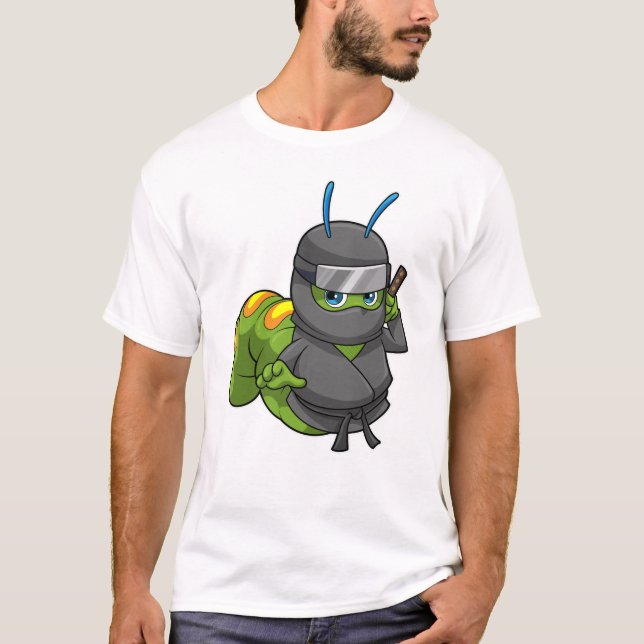 Caterpillar as Ninja with Sword T-Shirt (Front)