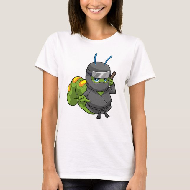 Caterpillar as Ninja with Sword T-Shirt (Front)
