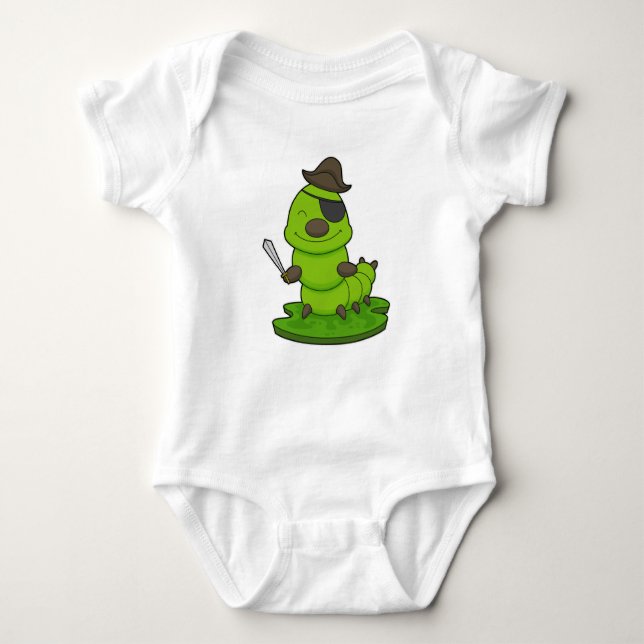 Caterpillar as Pirate with Sword Baby Bodysuit (Front)