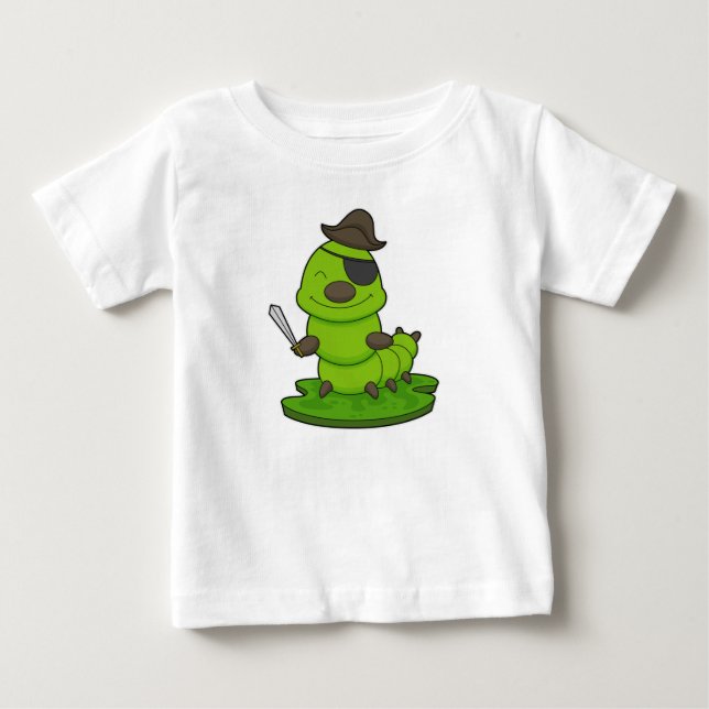 Caterpillar as Pirate with Sword Baby T-Shirt (Front)