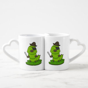 Caterpillar as Pirate with Sword Coffee Mug Set