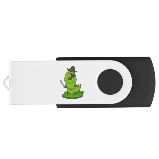 Caterpillar as Pirate with Sword Flash Drive (Back)