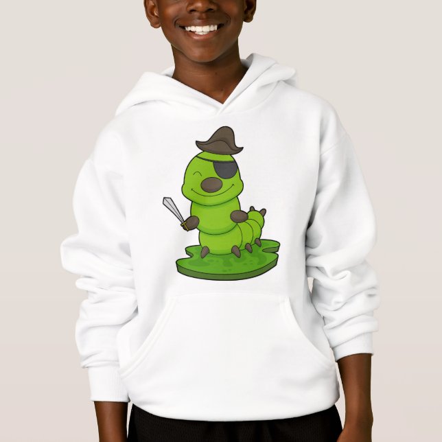 Caterpillar as Pirate with Sword Hoodie (Front)