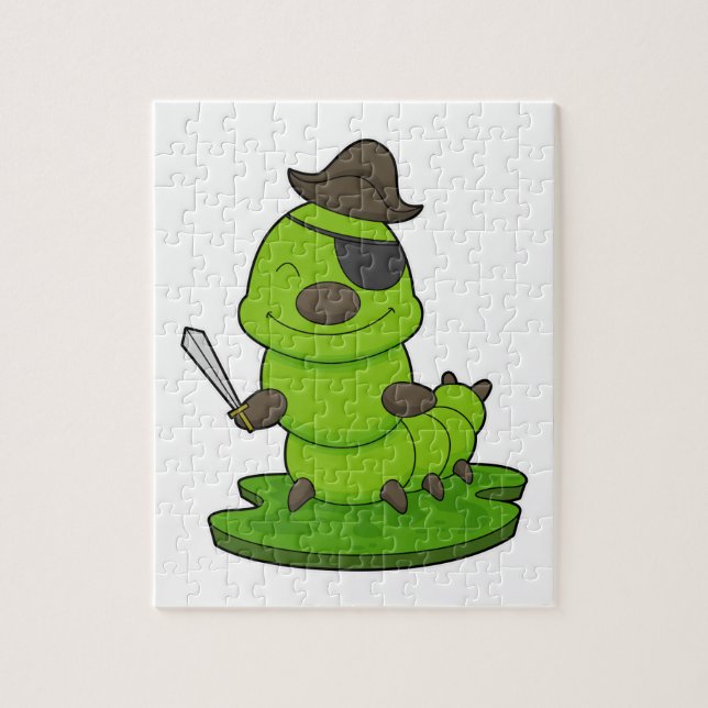 Caterpillar as Pirate with Sword Jigsaw Puzzle (Vertical)