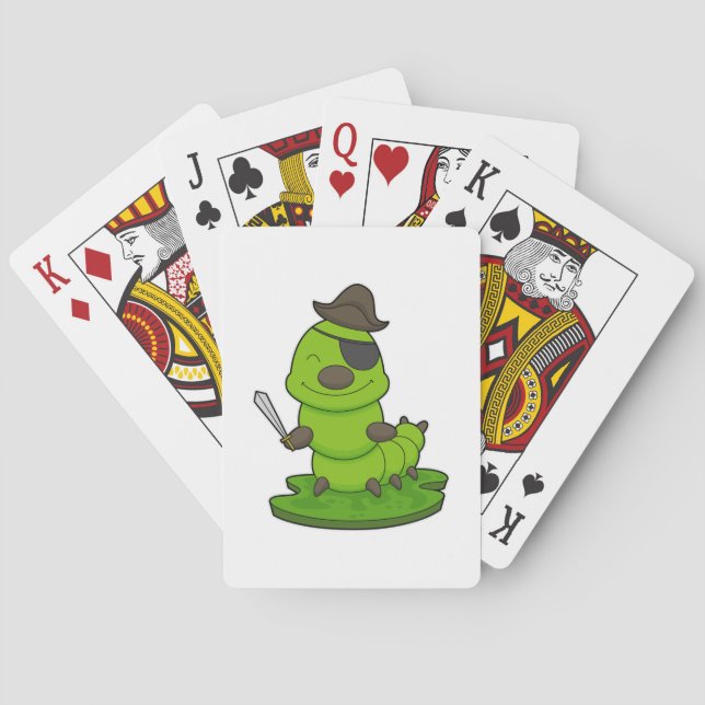 Caterpillar as Pirate with Sword Poker Cards (Back)
